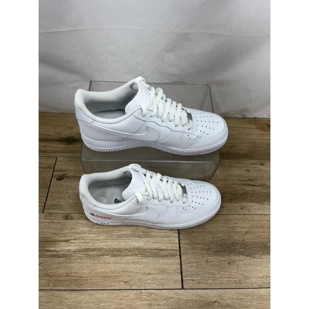 Nike Air Force 1 Low Castrol White Sneakers Casual Shoes‎ Size 10.5